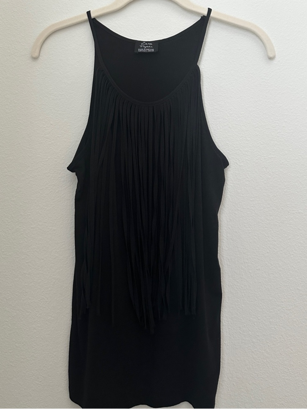 Zara TRF Long Fringe Detail Racerback Tank Size S